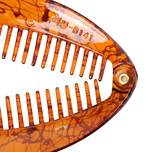 Phenovo Joyería Clips de Pelo Pinzas Peine Barrette de Cabello Forma Cola de Pescado Accesorios - Café Profunda