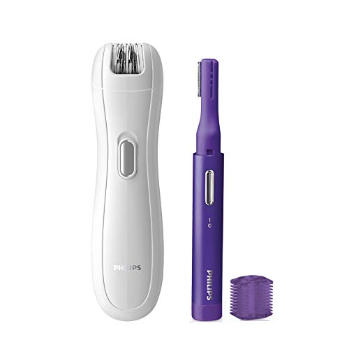 Philips BRP500/00 Satinelle Essential - Minidepiladora para zonas sensibles con recortador de precisión para correcciones finas
