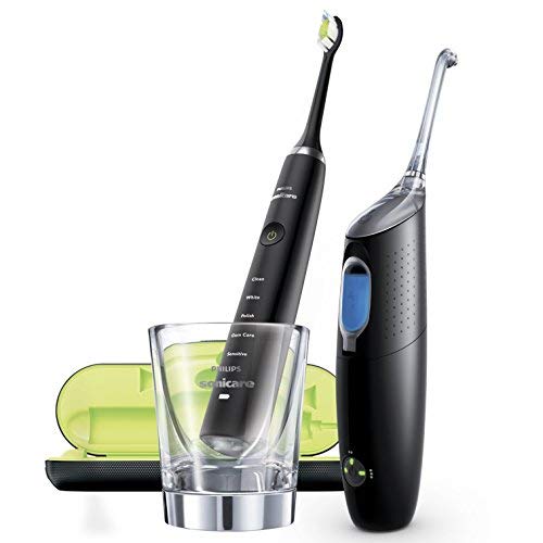 Philips Sonicare Diamond Clean HX8491/03 - Cepillo Electrico Recargable y Irrigador Dental, 5 Modos de Limpieza, Vaso Cargador y Estuche USB, Color Negro