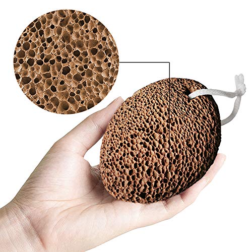 Piedra Pómez Natural, Junlic 2 Piezas Piedra Pómez en Cuidado de Pies Herramienta de Pedicura de Lava Cuidado de los Pies Exfoliante de Pies, Callos, Elimina la Piel Dura de Pies y Manos