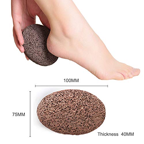 Piedra Pómez Natural, Junlic 2 Piezas Piedra Pómez en Cuidado de Pies Herramienta de Pedicura de Lava Cuidado de los Pies Exfoliante de Pies, Callos, Elimina la Piel Dura de Pies y Manos