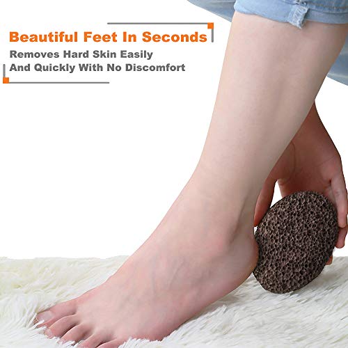 Piedra Pómez Natural, Junlic 2 Piezas Piedra Pómez en Cuidado de Pies Herramienta de Pedicura de Lava Cuidado de los Pies Exfoliante de Pies, Callos, Elimina la Piel Dura de Pies y Manos