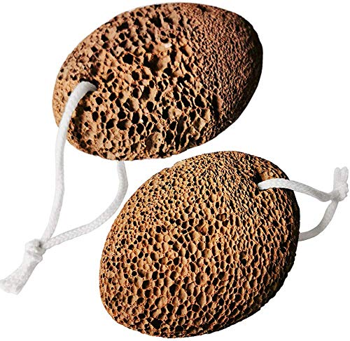 Piedra Pómez Natural, Junlic 2 Piezas Piedra Pómez en Cuidado de Pies Herramienta de Pedicura de Lava Cuidado de los Pies Exfoliante de Pies, Callos, Elimina la Piel Dura de Pies y Manos