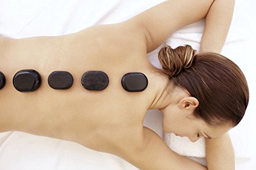Piedras de lava de masaje (8 piezas) en un maletín de calefacción, un juego de piedras para masaje facial, de espalda, de piernas y de todo el cuerpo, spa, bienestar y relajación