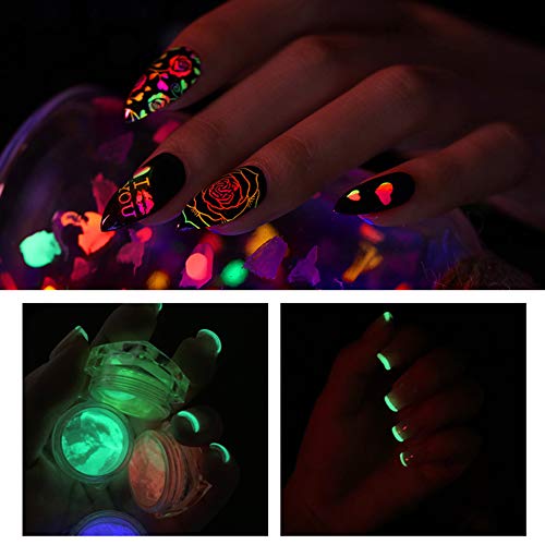 Pigmento brillante fluorescente ultrafino, polvo de uñas brillante, decoración de uñas, herramienta de belleza para tips.