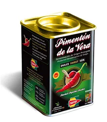 Pimentón de la Vera Ahumado en Lata, Pack 2x175g ( Dulce y Picante ). Producto con la Denominación de Origen Protegida D.O.P. Condimento Apto para Celíacos.