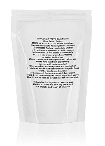 Pimienta Negra 10MG 30 Comprimidos - Buzón Amigable -piperine Piper Nigrum