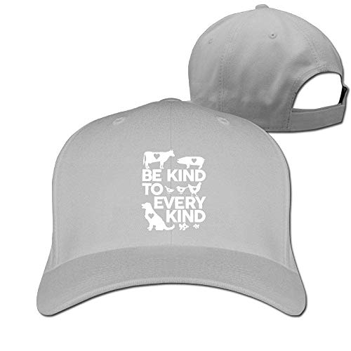 Pimkly Unisexo Sombreros/Gorras de béisbol, Be Kind to Every Kind Vegan Cotton Pure Color Baseball Cap Classic Adjustable Plain Hat