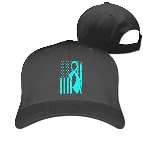 Pimkly Unisexo Sombreros/Gorras de béisbol, Cervical Cancer Awareness Flag-2 Cotton Pure Color Baseball Cap Classic Adjustable Ball Hat