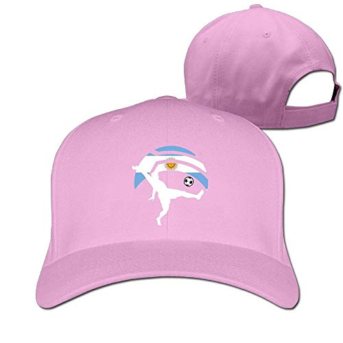 Pimkly Unisexo Sombreros/Gorras de béisbol, Soccer Player Kicking Ball Argentina Flag Cotton Pure Color Baseball Cap Classic Adjustable Dad Hat