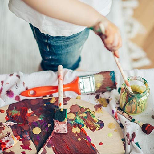 Pincel de Espuma Herramienta de Pintura surtidas con mango de madera ligero duradero ideal para acrílicos manchas barnices manualidades 10 unidades