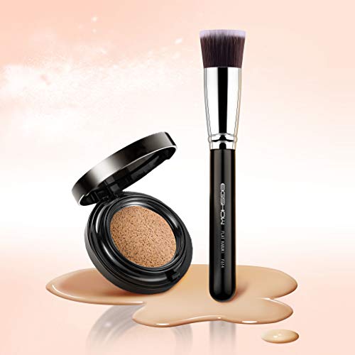 Pincel de maquillaje EIGSHOW con punta plana – Kabuki para polvo mineral, imprimación líquida, aplicación de base, corrector, blando, cepillo suave para la cara