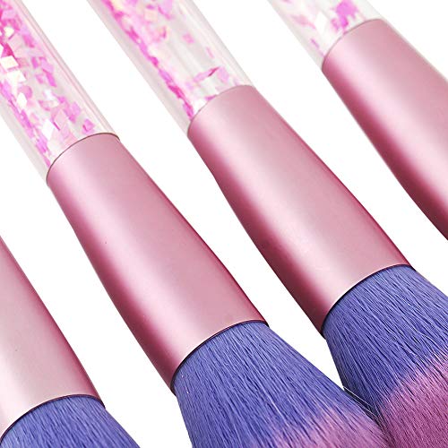 Pinceles maquillaje Kit de 12 piezas Mezcla Sombra Nasal Labio Sonrojo Fundación Polvo de secado Cara Contorno Guarnición Suave Mullido Cosmético Belleza Herramientas Multifuncional,Crystalquicksand