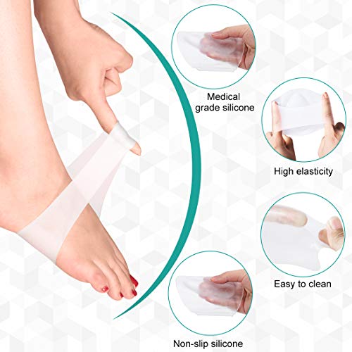 PINCOU Plantillas de Gel para Calzado de Apoyo de Arco, para Mujeres con Tacones Altos, CojíN OrtopéDico para Pies Planos, Fascitis Plantar, Alivio del Dolor de Arco para Sandalias, Chanclas, Botas