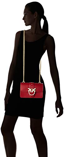 Pinko Mini Love Simply 4, Bolsa de mensajero para Mujer, Rojo (Dark Red), 6x12.8x20.8 centimeters (W x H x L)