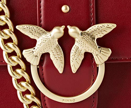 Pinko Mini Love Simply 4, Bolsa de mensajero para Mujer, Rojo (Dark Red), 6x12.8x20.8 centimeters (W x H x L)