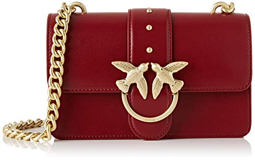 Pinko Mini Love Simply 4, Bolsa de mensajero para Mujer, Rojo (Dark Red), 6x12.8x20.8 centimeters (W x H x L)