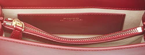 Pinko Mini Love Simply 4, Bolsa de mensajero para Mujer, Rojo (Dark Red), 6x12.8x20.8 centimeters (W x H x L)