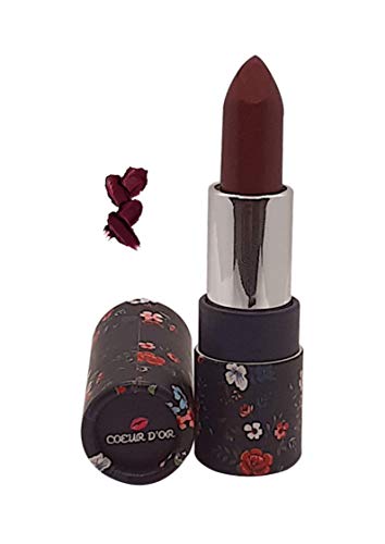Pintalabios rojo mate oscuro 100% orgánico, cosmética natural, cuidado de la piel con aceite de mandiente, bálsamo labial 90% vegano, belleza saludable