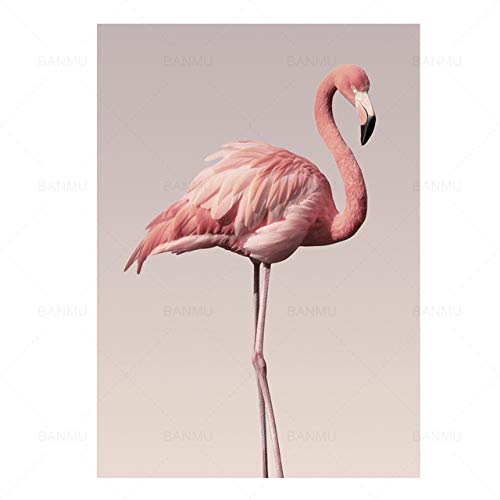 Pintura de lienzo Romántico Flamingo Rose Sea Wave Print Wall Art Poster Decoración del hogar sin marco 60X80cmX1