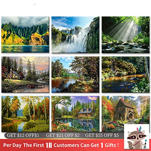Pintura digital Naturaleza Paisaje digital Fotos Bricolaje Decoración del hogar Regalos 60x75cm