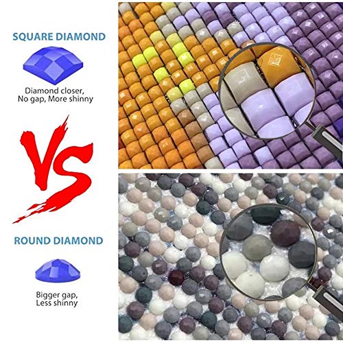 Pintura para cristal manualidades cuadrados de Navidad 5D con números, square diamond painting de Papá Noel, kit punto de cruz para decoración del hogar, 30 x 40 cm