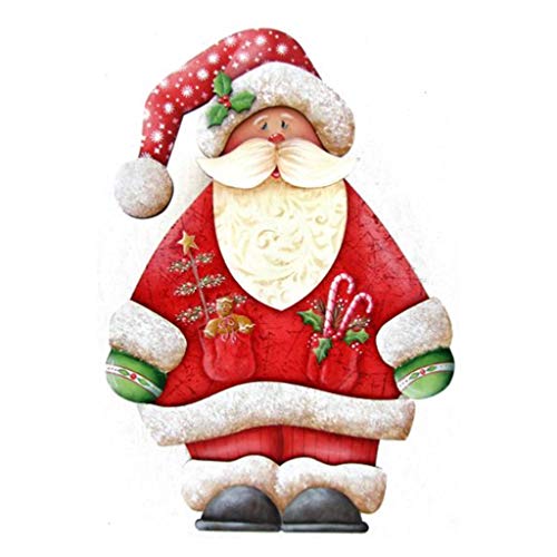 Pintura para cristal manualidades cuadrados de Navidad 5D con números, square diamond painting de Papá Noel, kit punto de cruz para decoración del hogar, 30 x 40 cm