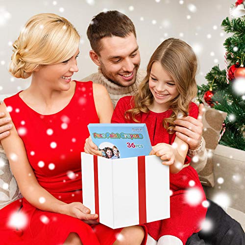 Pinturas Cara para Niños,Crayones de Pintura de Cara,Jumbo de 36 Jumbo 3"Crayones de Maquillaje para Pintura de Cara y Cuerpo, 12 Colores Metálicos y 24 Colores Clásicos para Halloween