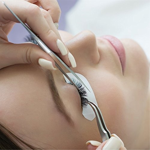 Pinzas de pestañas - FEITA Precision Juego de pinzas de extensión de pestañas - Profesional Pinzas de punta muy fina puntiagudas y rectas profesionales para extensiones de pestañas - Plateado