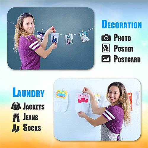 Pinzas de Ropa Acero Inoxidable 100Piezas - Pinza para Tender Ropa Metal Multipropósito - para Secar Ropas, Frazadas, Toallas, Calcetines, Cerrar Bolsas de Alimentos Abiertas - Pinzas Antideslizantes