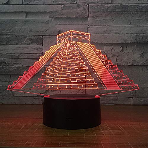 Pirámide de luz nocturna LED de siete colores regalos de decoración de Navidad, luces | regalos colorida luz de noche multicolor