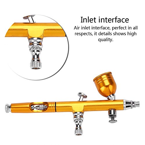 Pistola de Spray de Tatuaje,Herramienta de Tatuaje de Arte Herramienta Pulverizadora para Retocar Pintura para Decoración de Pasteles, Dibujo, Tatuaje y Arte Corporal(Rosa roja)