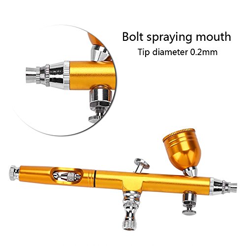 Pistola de Spray de Tatuaje,Herramienta de Tatuaje de Arte Herramienta Pulverizadora para Retocar Pintura para Decoración de Pasteles, Dibujo, Tatuaje y Arte Corporal(Rosa roja)