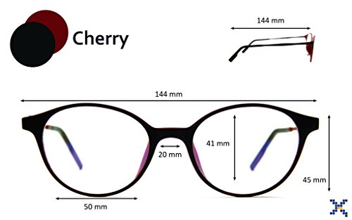 PIXEL LENS CHERRY - GAFAS PARA ORDENADOR, TV, TABLET,GAMING. CONTRA EL CANSANCIO OCULAR, CONFORT VISUAL, MONTURA LIGERA, CERTIFICADA LUZ AZUL - 41% Y UV -100% EN LA UNIVERSIDAD DE TURÍN
