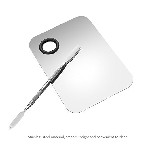 PIXNOR 5 "* 3" paleta de maquillaje paleta de cosméticos con la herramienta de espátula (acero inoxidable, plata)