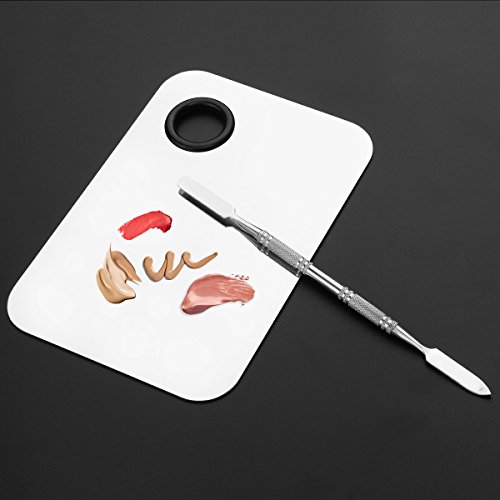 PIXNOR 5 "* 3" paleta de maquillaje paleta de cosméticos con la herramienta de espátula (acero inoxidable, plata)