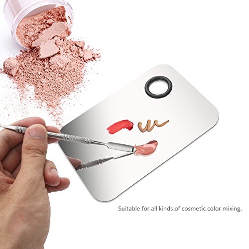 PIXNOR 5 "* 3" paleta de maquillaje paleta de cosméticos con la herramienta de espátula (acero inoxidable, plata)