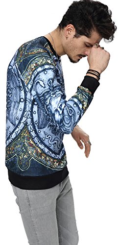Pizoff Unisex Hip Hop Sudaderas con 3D Impresión Digital 3D Patrón Helios Medusa Escultura del Renacimiento Italiano 25250004X50+XXL