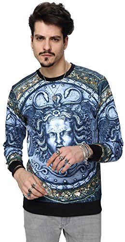 Pizoff Unisex Hip Hop Sudaderas con 3D Impresión Digital 3D Patrón Helios Medusa Escultura del Renacimiento Italiano 25250004X50+XXL