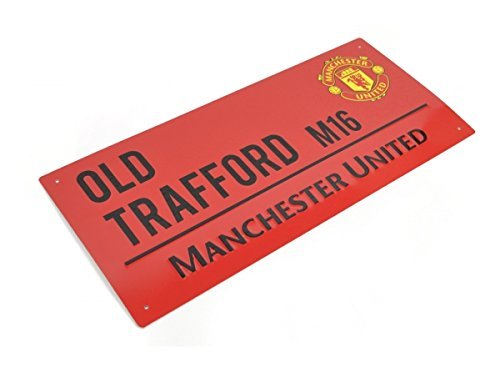 Placa Para Calle A Color Man Utd - 40cm x 18cm - Rojo, Un tamaño, 100% Metal