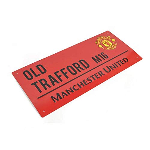 Placa Para Calle A Color Man Utd - 40cm x 18cm - Rojo, Un tamaño, 100% Metal