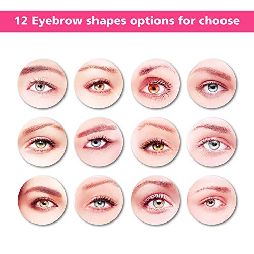 plantilla cejas maquillaje, plantillas cejas 12 estilo, 24 Piezas plantillas para cejas, con 2 navaja de cejas, para cejas de maquillaje para principiantes