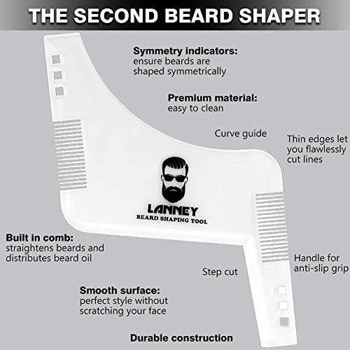 Plantilla de moldeador de barba con peine de estilo, plantilla para paneles de porto y bigotes, guía de recorte de pelo facial para hombres, línea de corte, simétrica, cortada y cortada