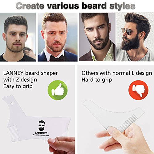 Plantilla de moldeador de barba con peine de estilo, plantilla para paneles de porto y bigotes, guía de recorte de pelo facial para hombres, línea de corte, simétrica, cortada y cortada