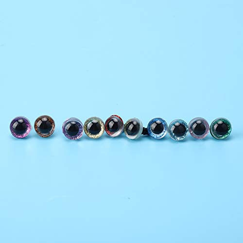 Plastic Safety Eyes 10mm Colorful Plastic Safety Eyes Craft Eyes for Doll, Puppet, Plush Animal DIY Hand-Made Accessories(100pcs)