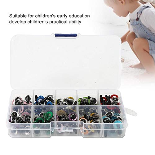 Plastic Safety Eyes 10mm Colorful Plastic Safety Eyes Craft Eyes for Doll, Puppet, Plush Animal DIY Hand-Made Accessories(100pcs)