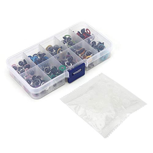 Plastic Safety Eyes 10mm Colorful Plastic Safety Eyes Craft Eyes for Doll, Puppet, Plush Animal DIY Hand-Made Accessories(100pcs)