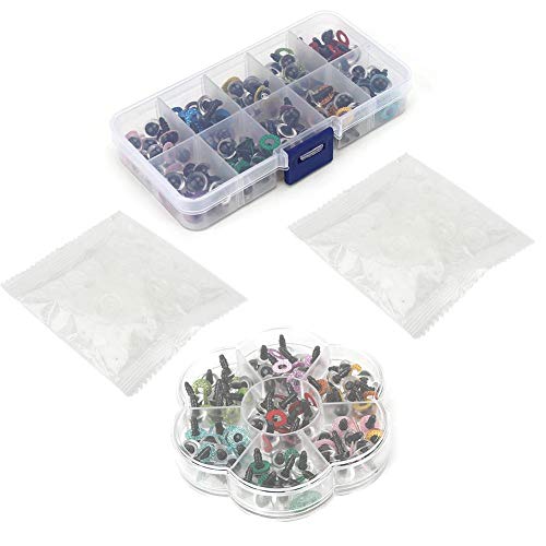 Plastic Safety Eyes 10mm Colorful Plastic Safety Eyes Craft Eyes for Doll, Puppet, Plush Animal DIY Hand-Made Accessories(100pcs)
