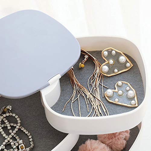 Plástico giratorio Caja Joyero,La estructura de cuatro capas con espejos no ocupa espacio y simple Estuche de Joyas joyero de viaje OrganizadorJoyas Estuche de Viaje Portátil joyeros organizador