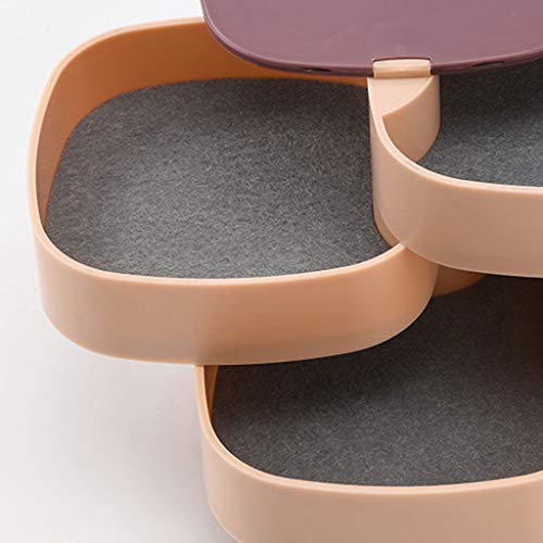Plástico giratorio Caja Joyero,La estructura de cuatro capas con espejos no ocupa espacio y simple Estuche de Joyas joyero de viaje OrganizadorJoyas Estuche de Viaje Portátil joyeros organizador